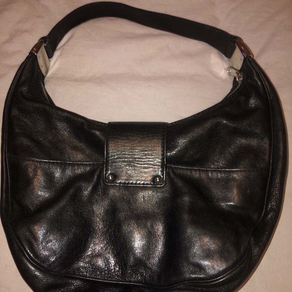 Michael Kors black leather hobo bag